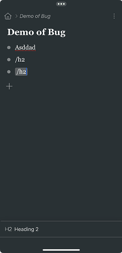 Demo of Slash Command bug - Workflowy  Screenshot 2026-02-02 at 13.36.46
